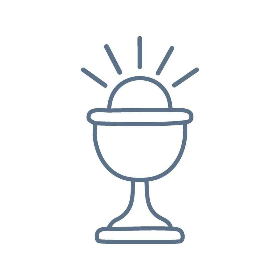 Simple and modern continuous line drawing of the Holy Eucharist vector