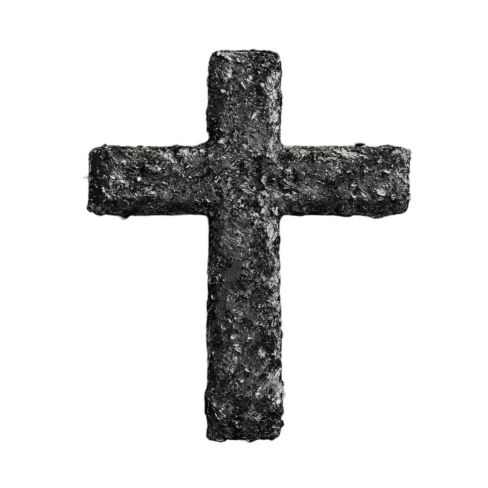 Cross Made of Gravel on Surface png