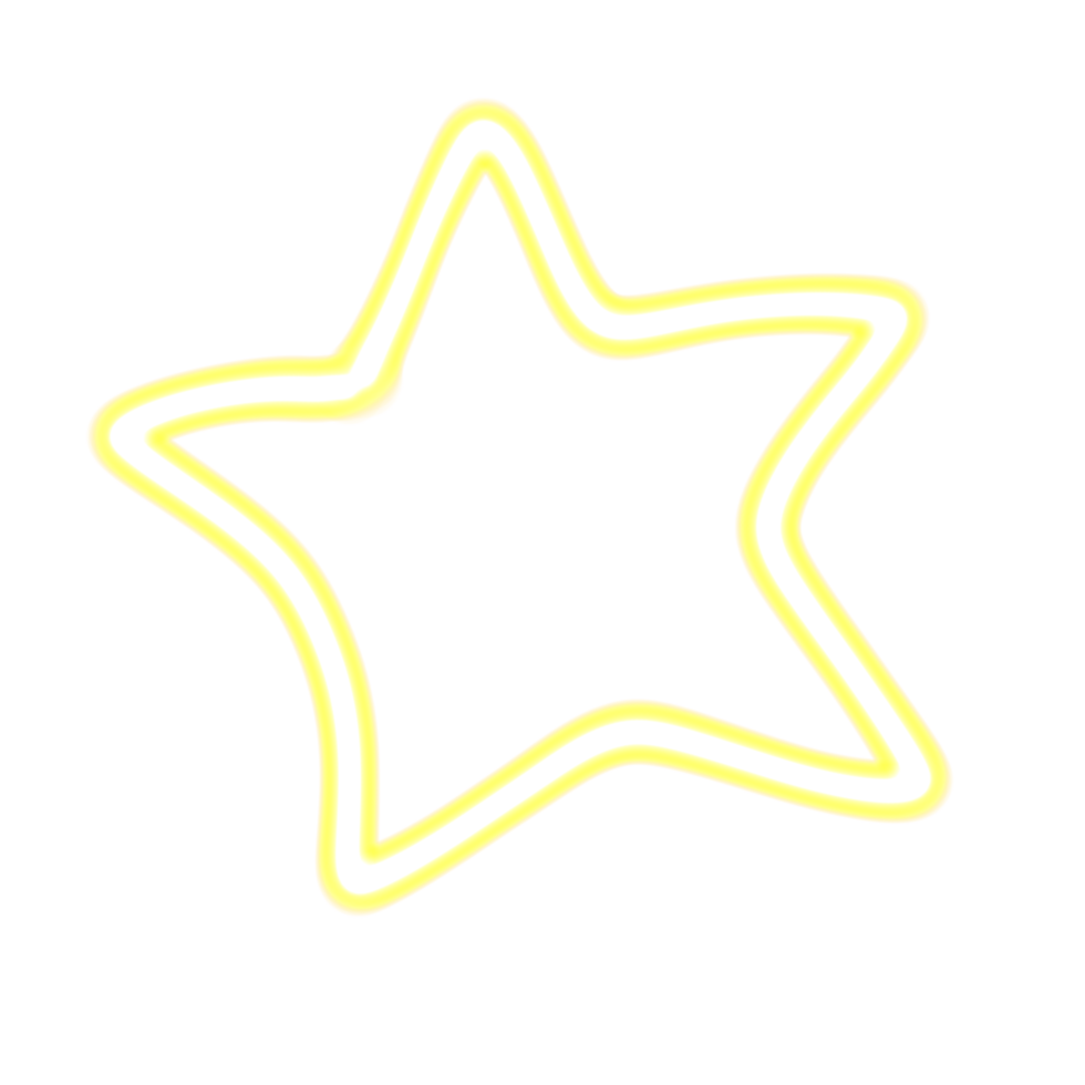 star icon, neon yellow, isolated on transparent background png