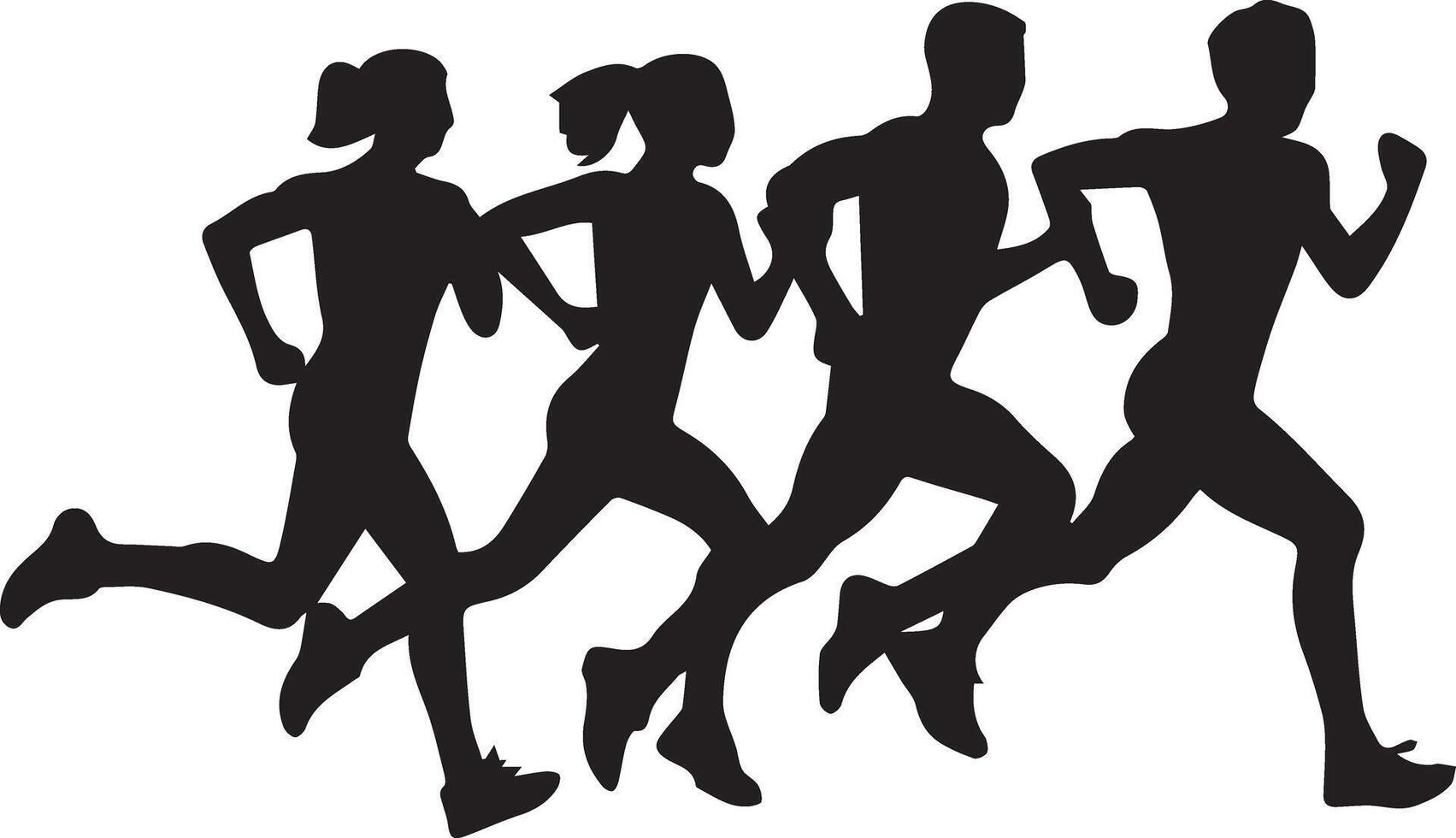 Energetic Running Silhouettes for Active Designs vector