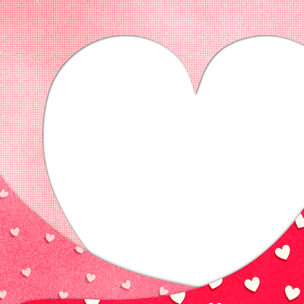 A Transparent heart shaped frame with hearts png