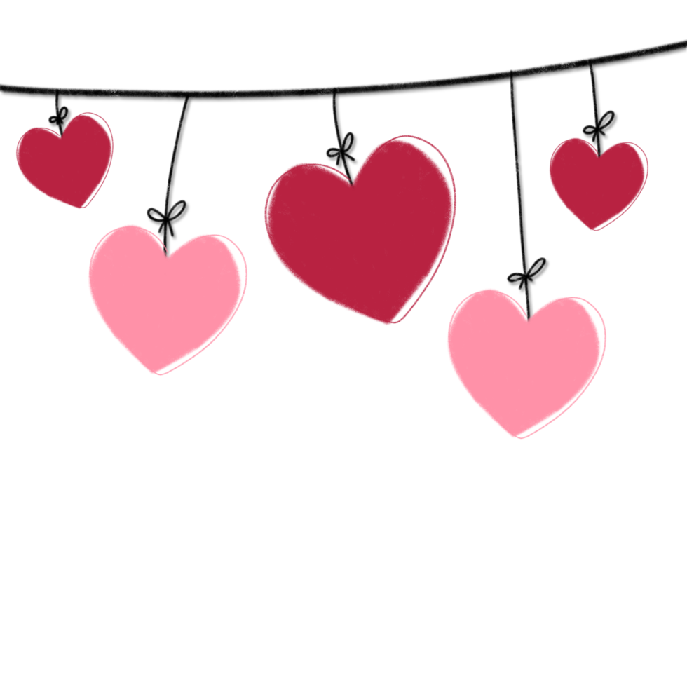 String Red Heart clipart on Transparent Background png
