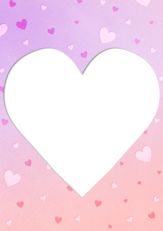 A Transparent heart shape on a pink and purple background png