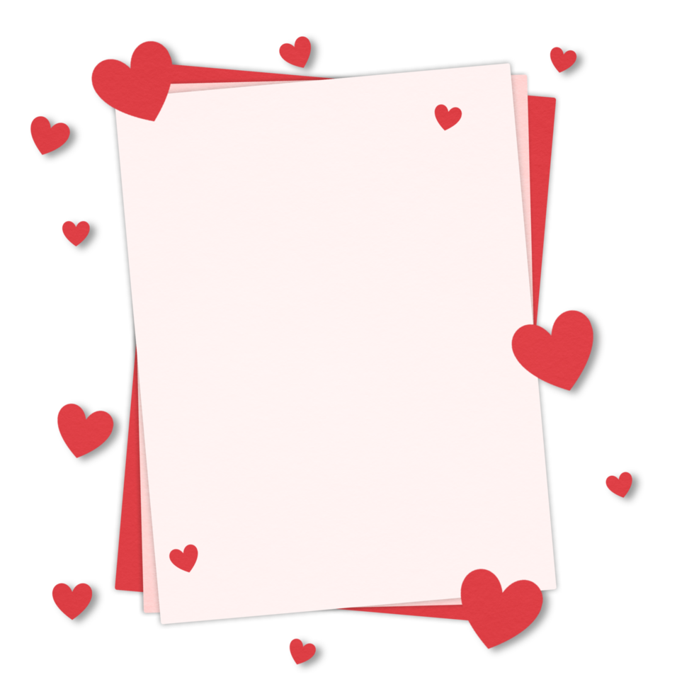 Romantic Heart Letter Template valentine Background png
