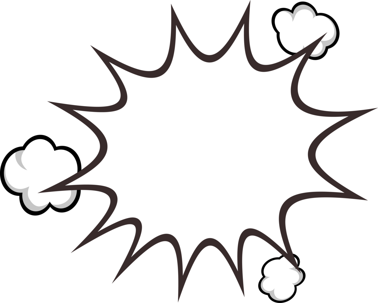 Retro empty comic bubbles and elements halftone shadows on transparent background vintage design pop art style png