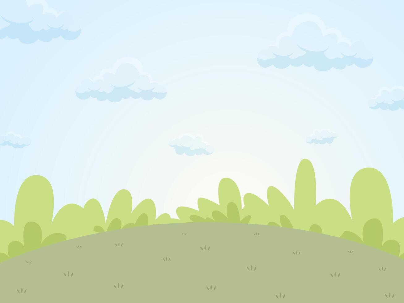 green nature meadow blue cloud sky landscape space view background illustration vector