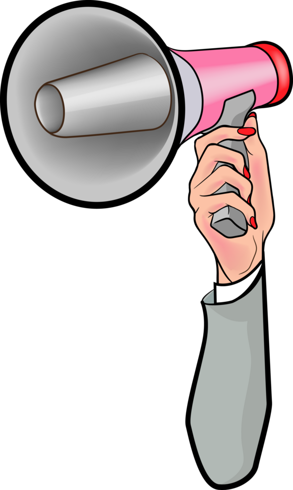 Marketing campaign with a loudspeaker in comic style png