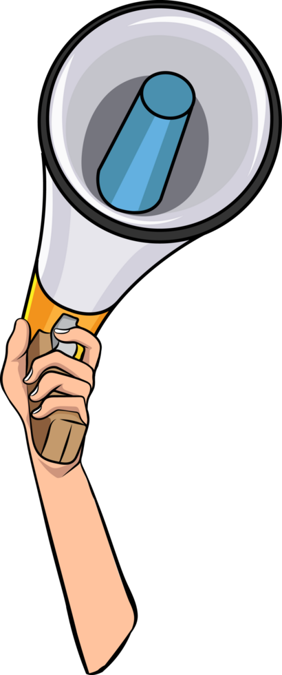 Loud public announcement with vintage comic effects png