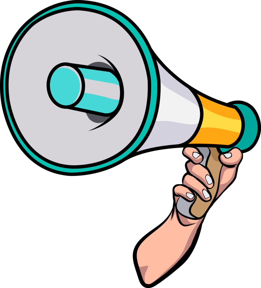 Retro halftone megaphone representing communication png