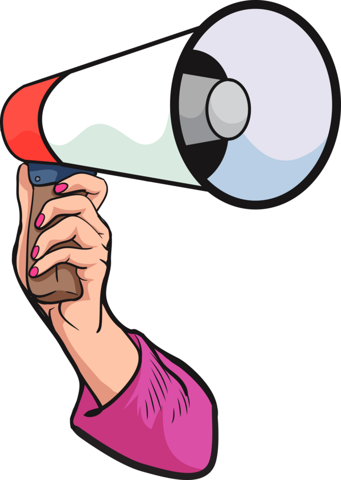 Powerful sound projection with a vintage megaphone png