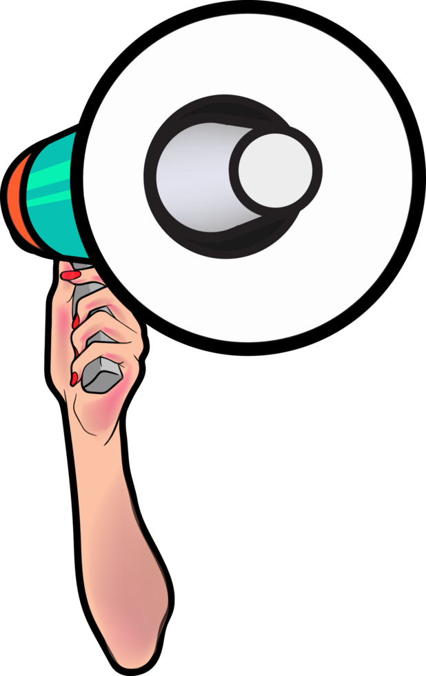 Attention-grabbing sound effect with a loudspeaker png
