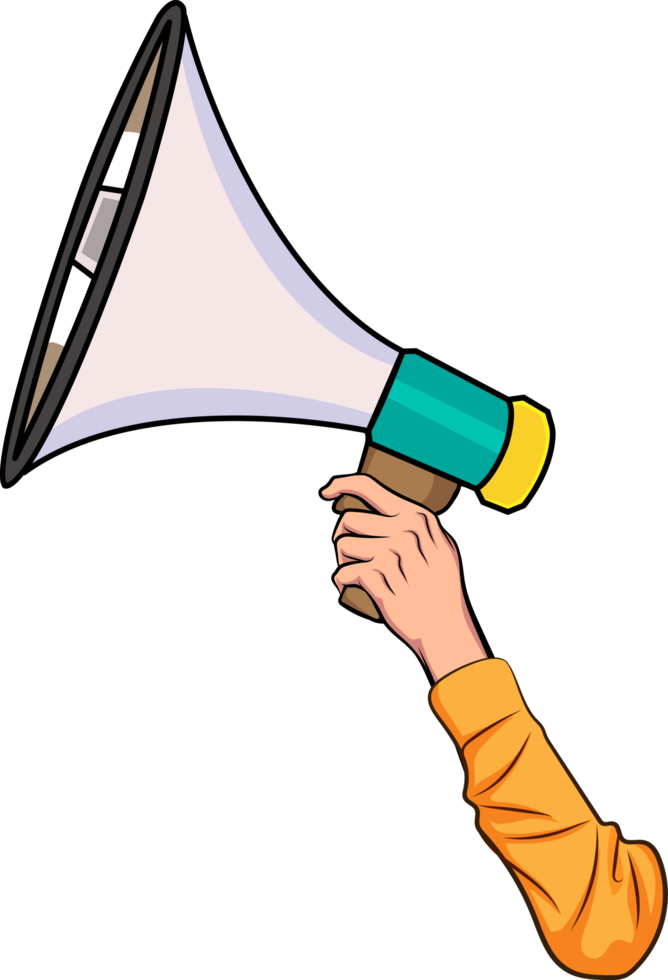 Announcement of breaking news with a megaphone png