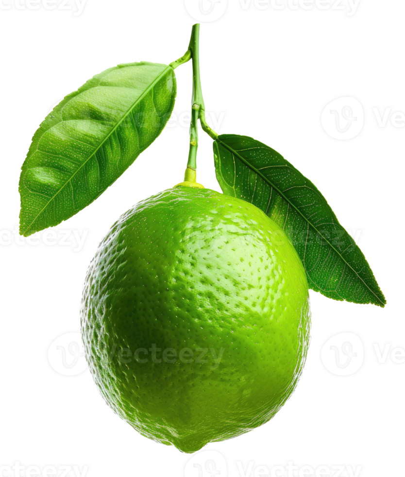 Twig with lime and leaves png