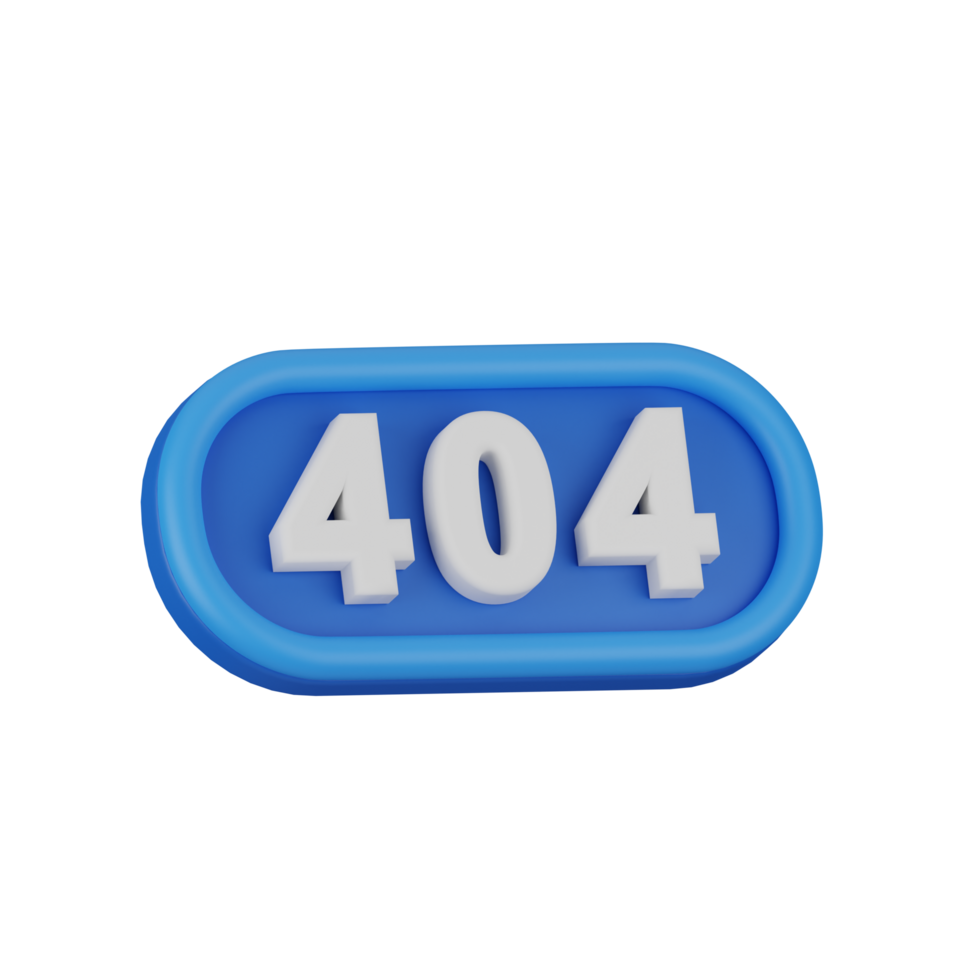 3D Illustration of 404 Error Message png
