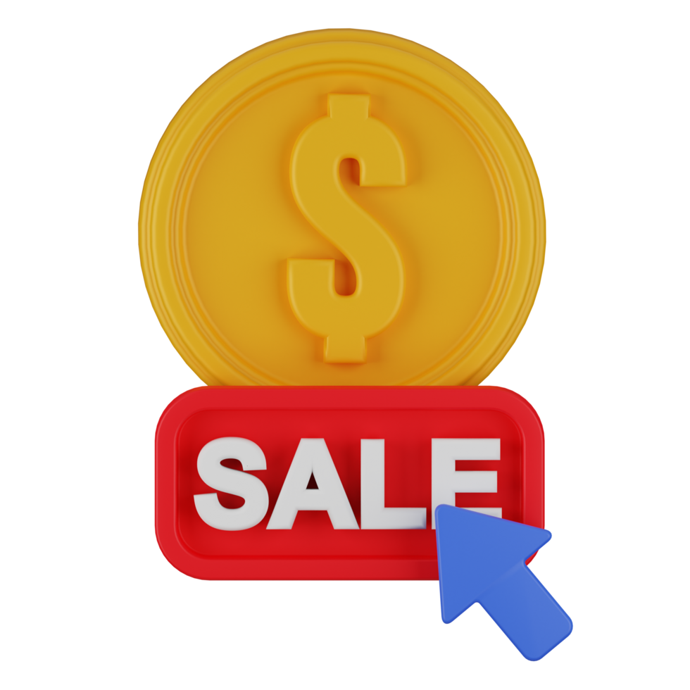 3D Sale Icon with Dollar Sign png