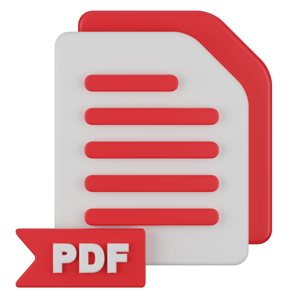 3D PDF Document Icon png