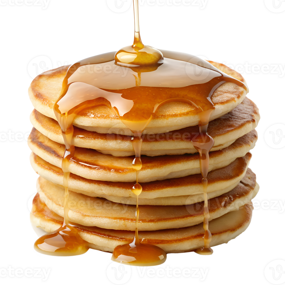 Pancakes with syrup being poured over them png