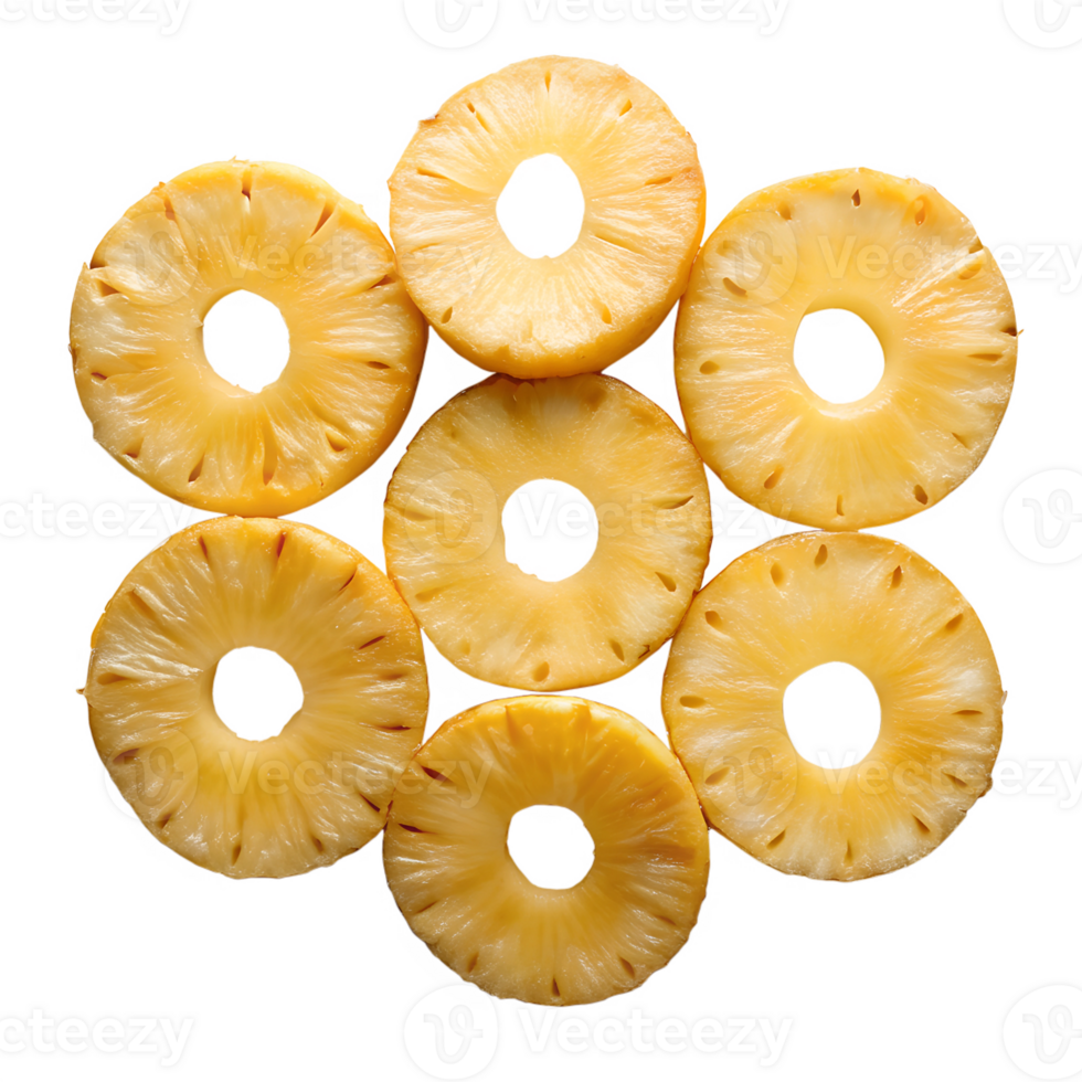 A group of sliced pineapples arranged in a circle png