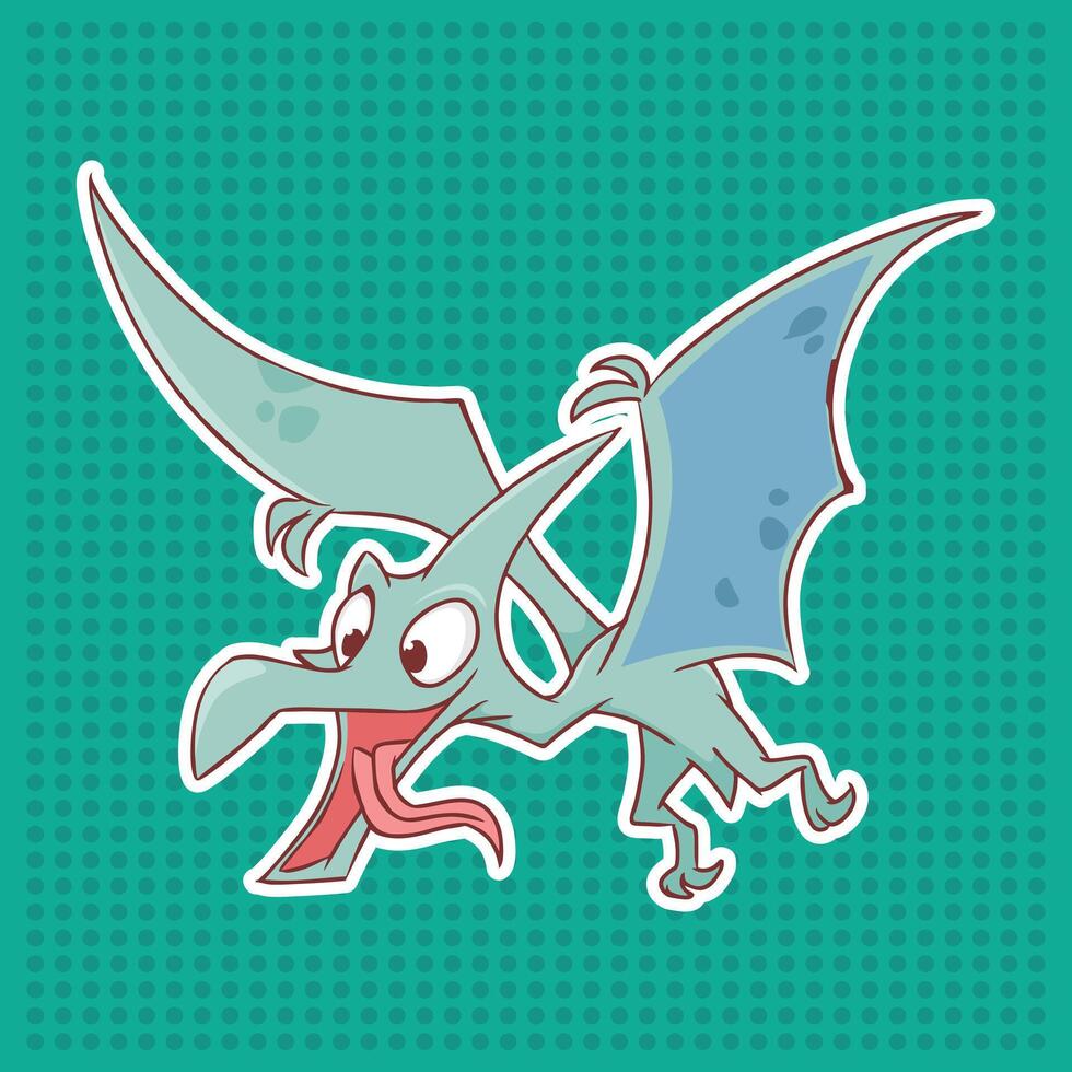 Pterodactyl Illustration Cute Design vector