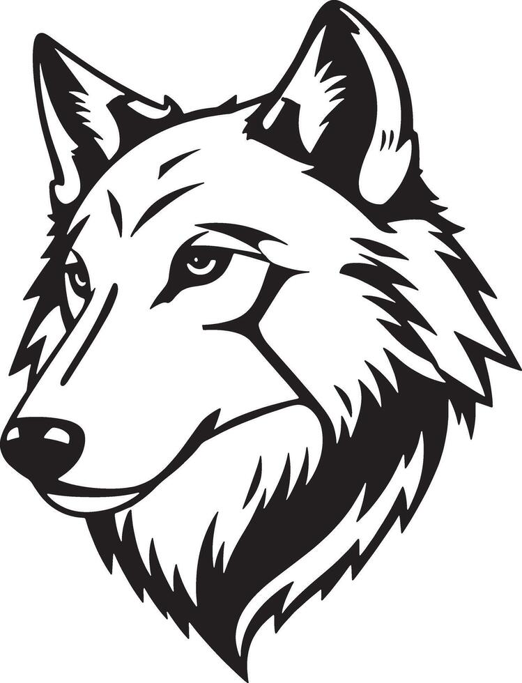 A sketch art illustration of a Wolf head vector