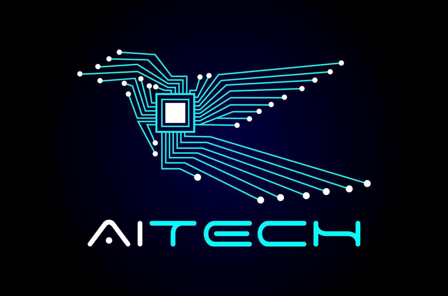 Ai technology logo, bird technology logo, artificial logo, computer chip logo, circuit, software app, digital cyber security, agency studio, data solution, freedom freelancing, electronics icon symbol vector