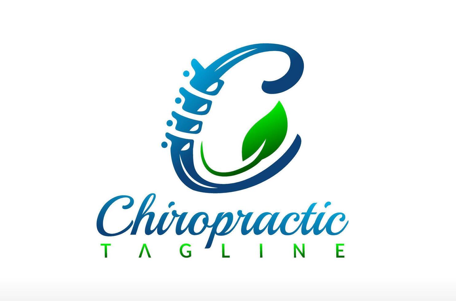 Chiropractic logo design, letter c chiropractic logo, holistic logo, holistic chiropractic healing logo, green chiropractic, medical and healthcare, holistic clinic, c letter, naturopathic medicine vector
