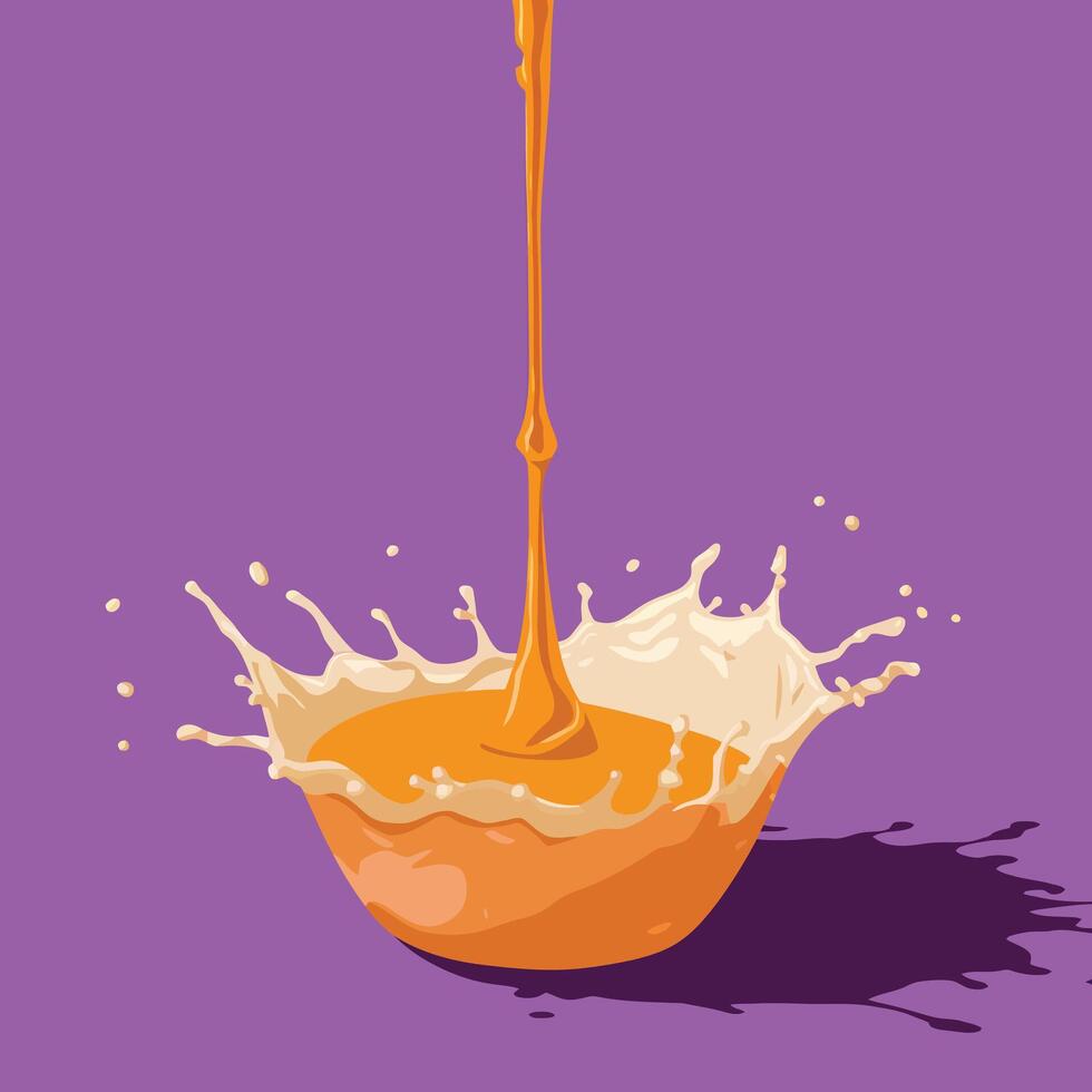 Multi-Splash Cheese Impact - Concentric Circles of Golden Ripples on Purple vector