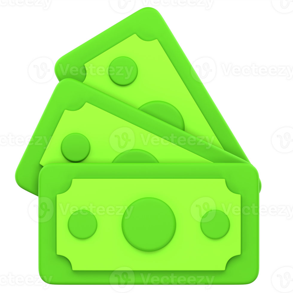 3d illustration cash png