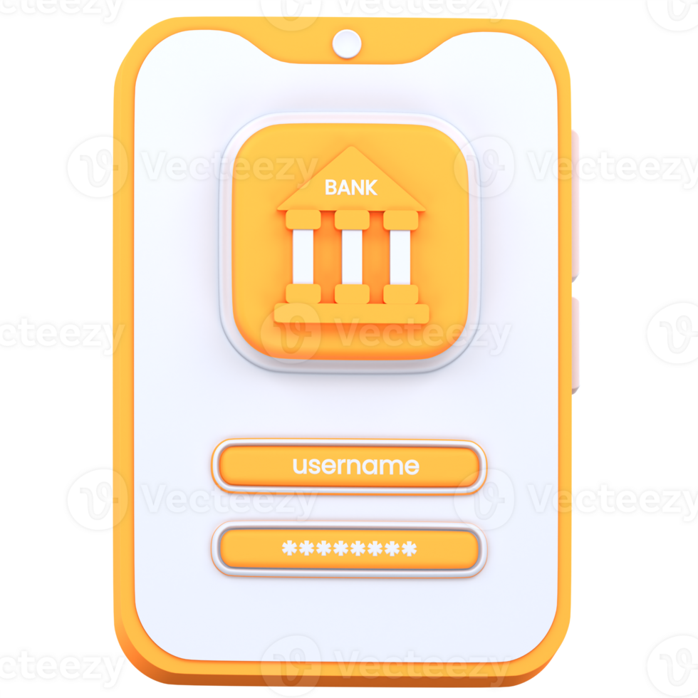 3d illustration mobile banking app png