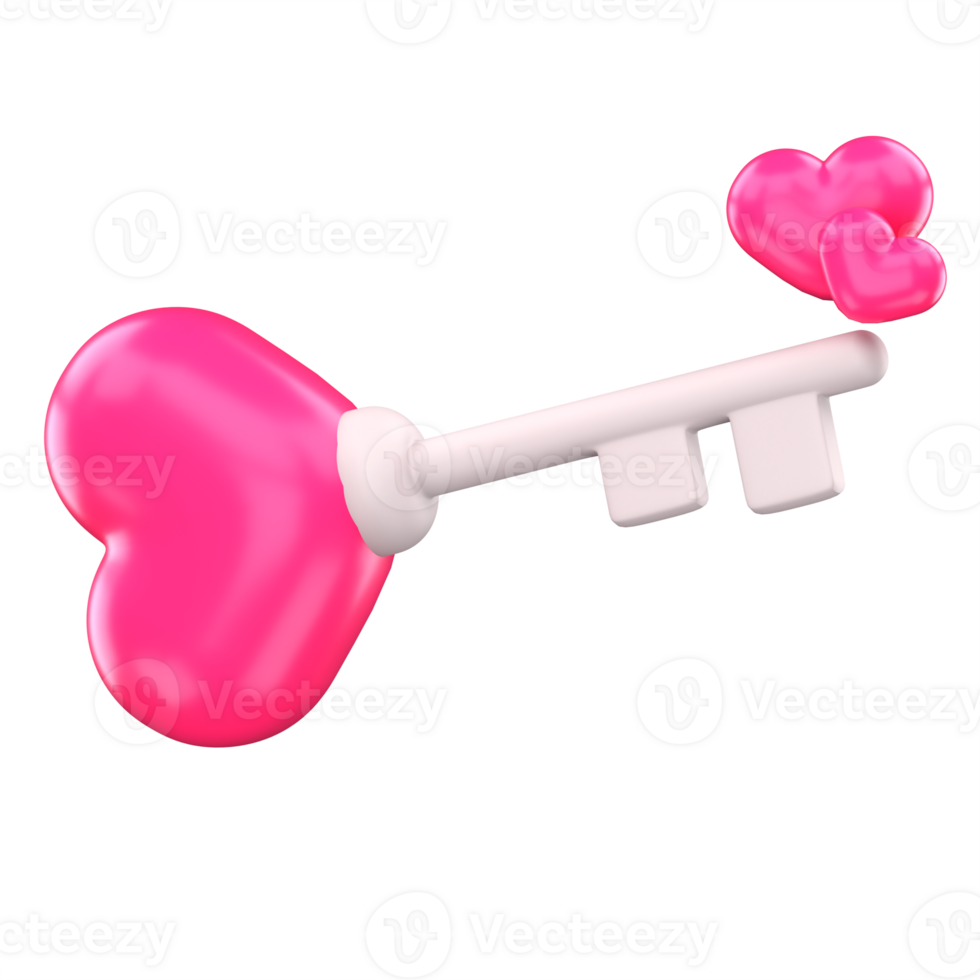 3d illustration love key png