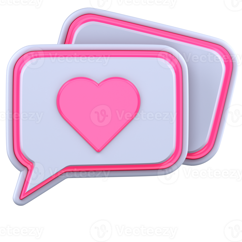 3d illustration chat love png