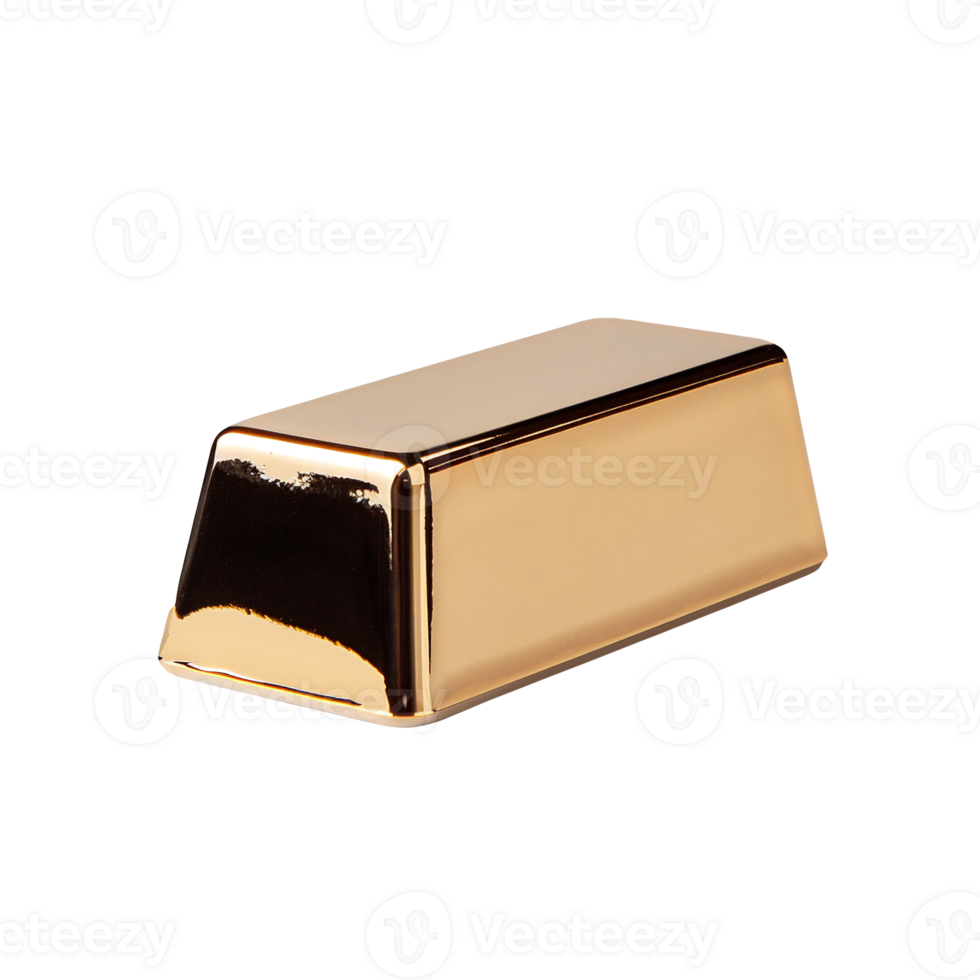 One kilogram gold bar with no background. Isolated png
