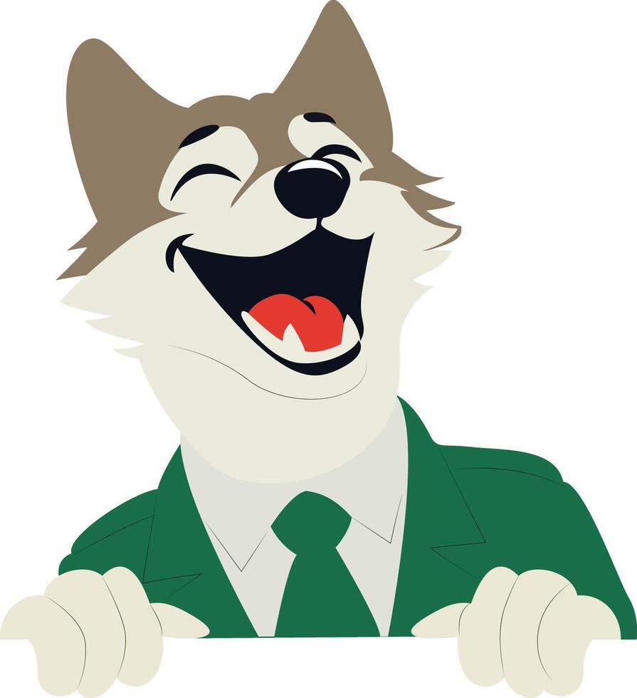 A cartoon dog wearing a green suit and tie vector