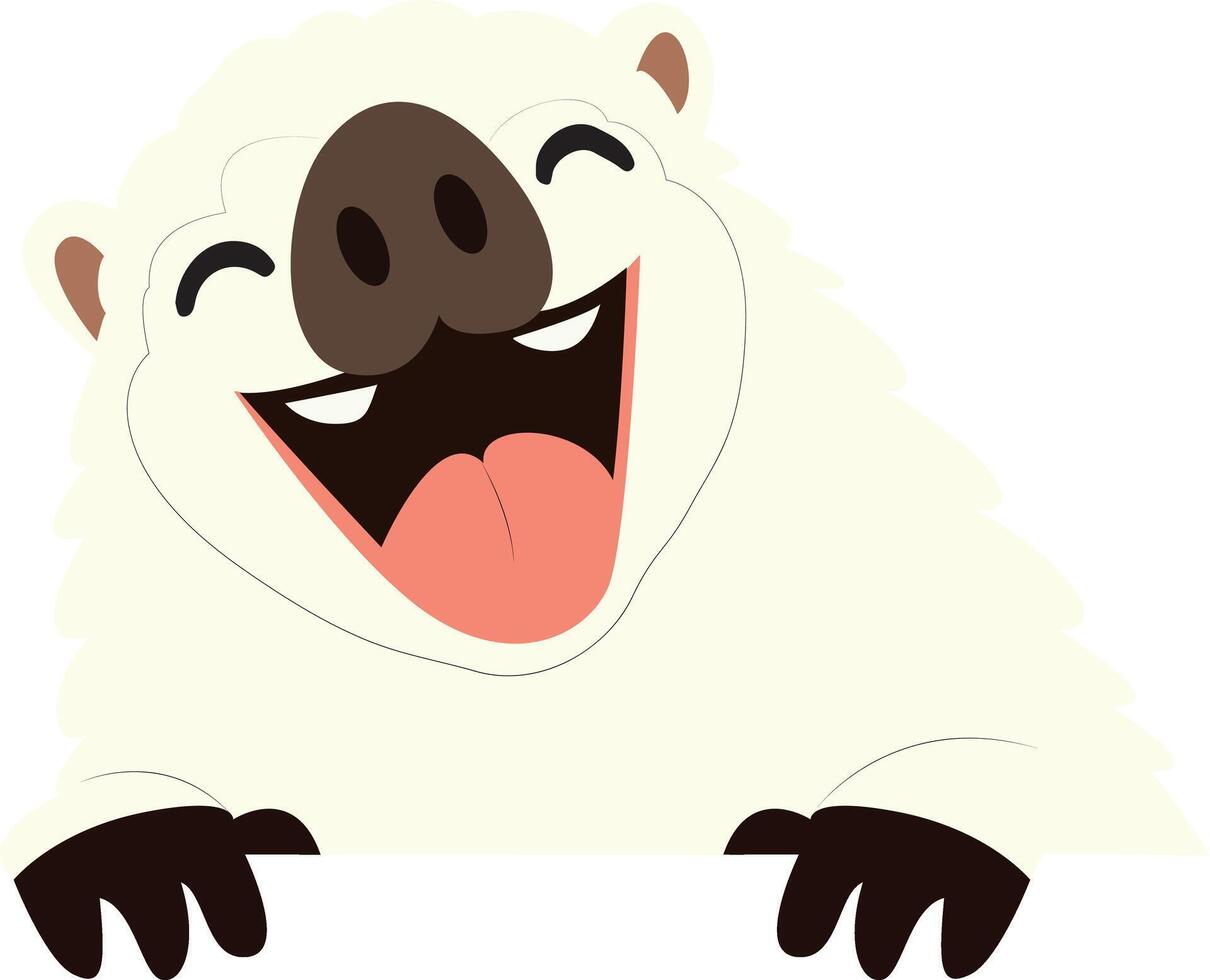 Happy Wombat Cartoon Animal Illustration peeking vector