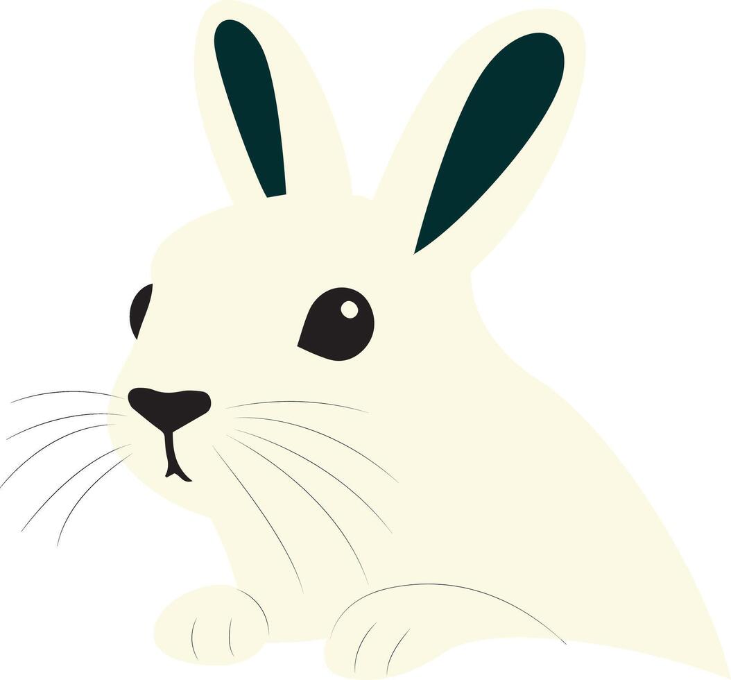 Cute White Rabbit Cartoon peeking, Happy Easter day vector