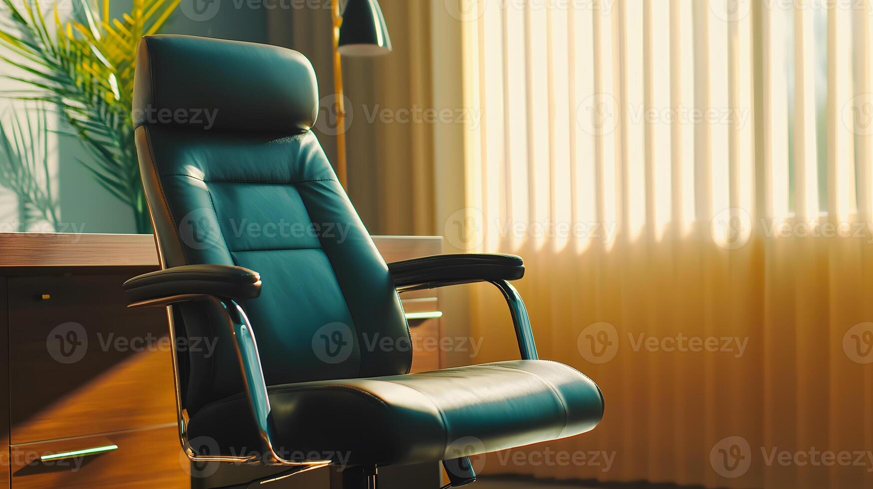 Stylish Ergonomic Office Chair in Modern Workspace with Sunlight photo