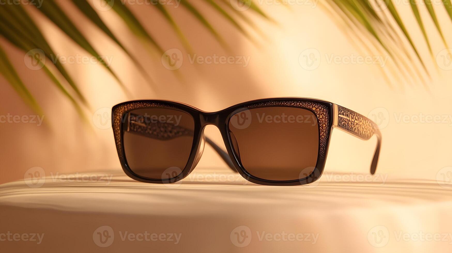 Stylish Oversized Sunglasses on a Soft Surface with Natural Light photo