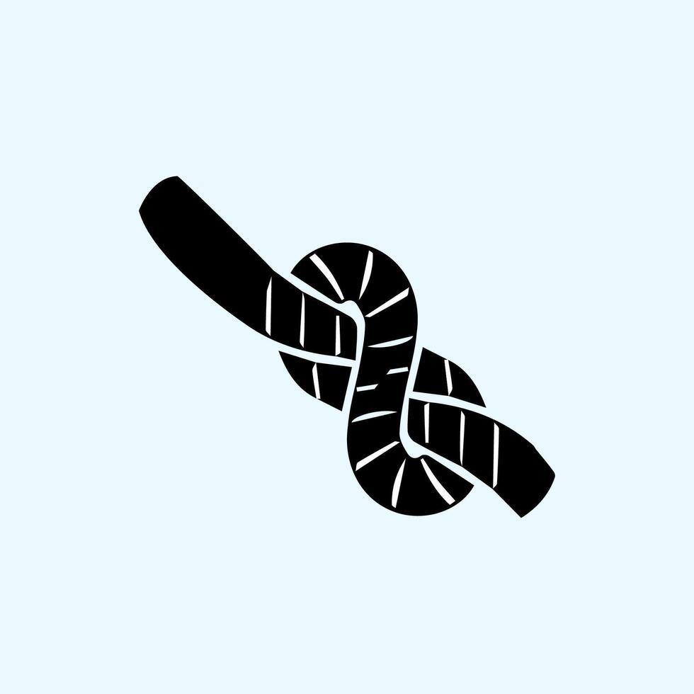 simple rope icon with black circle background vector