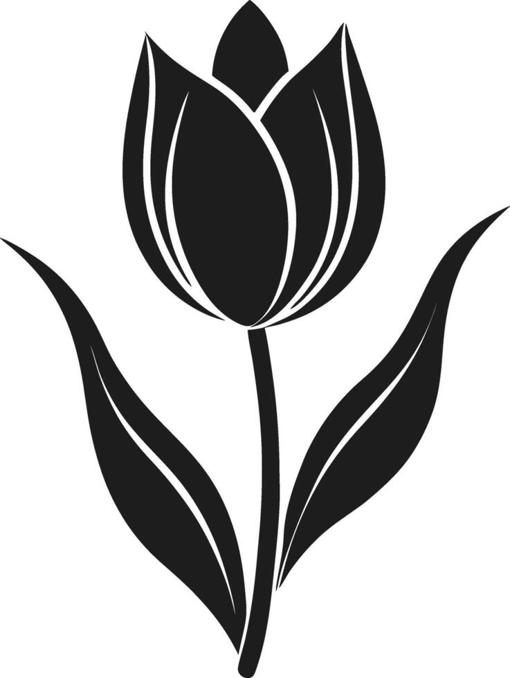Elegant Tulip Silhouette Illustration vector