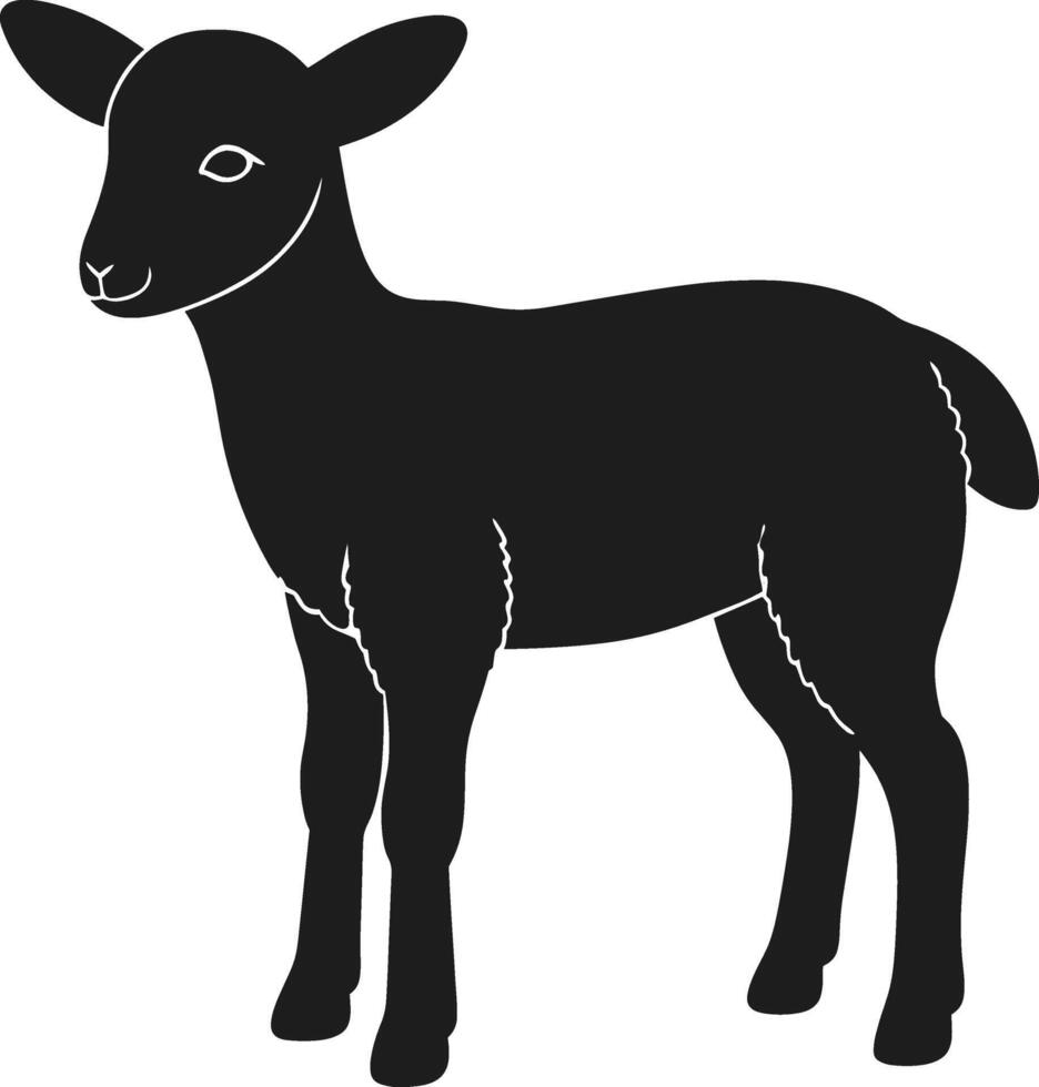 Adorable Lamb Silhouette Illustration for Easter and Farm-Themed Designs vector