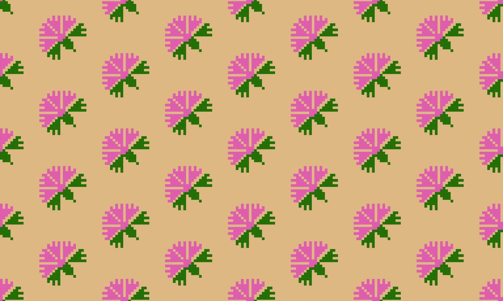 a detailed pattern composed of square shape designs with pink flowers on dark yellow background , design for fabric or various pattern printing works. vector