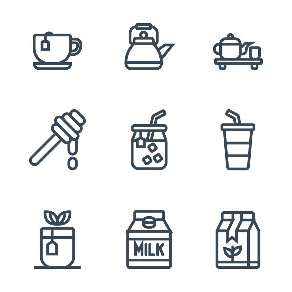 Set of Tea Icons for web and apps vector
