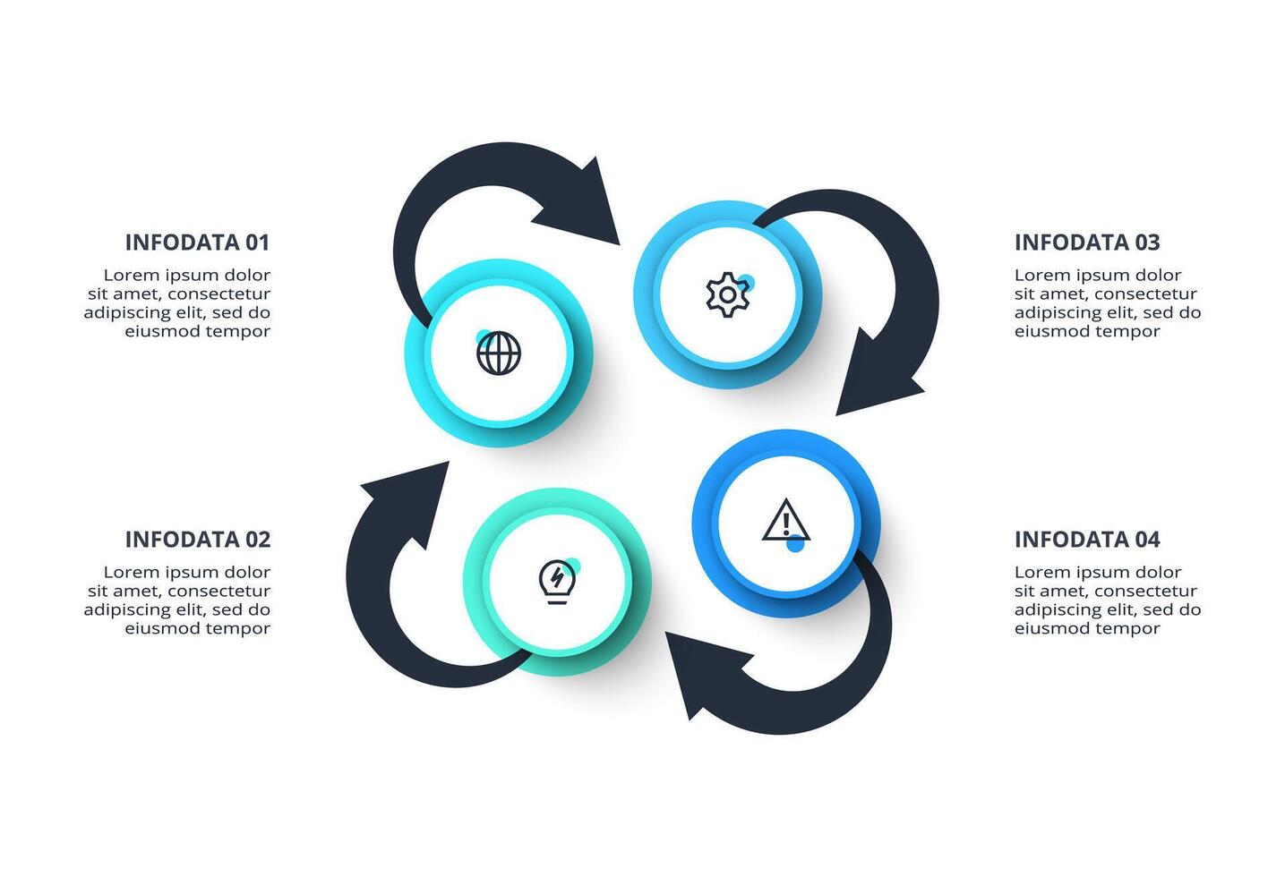 Creative concept for infographic. Diagram with 4 steps, options, parts or processes. vector