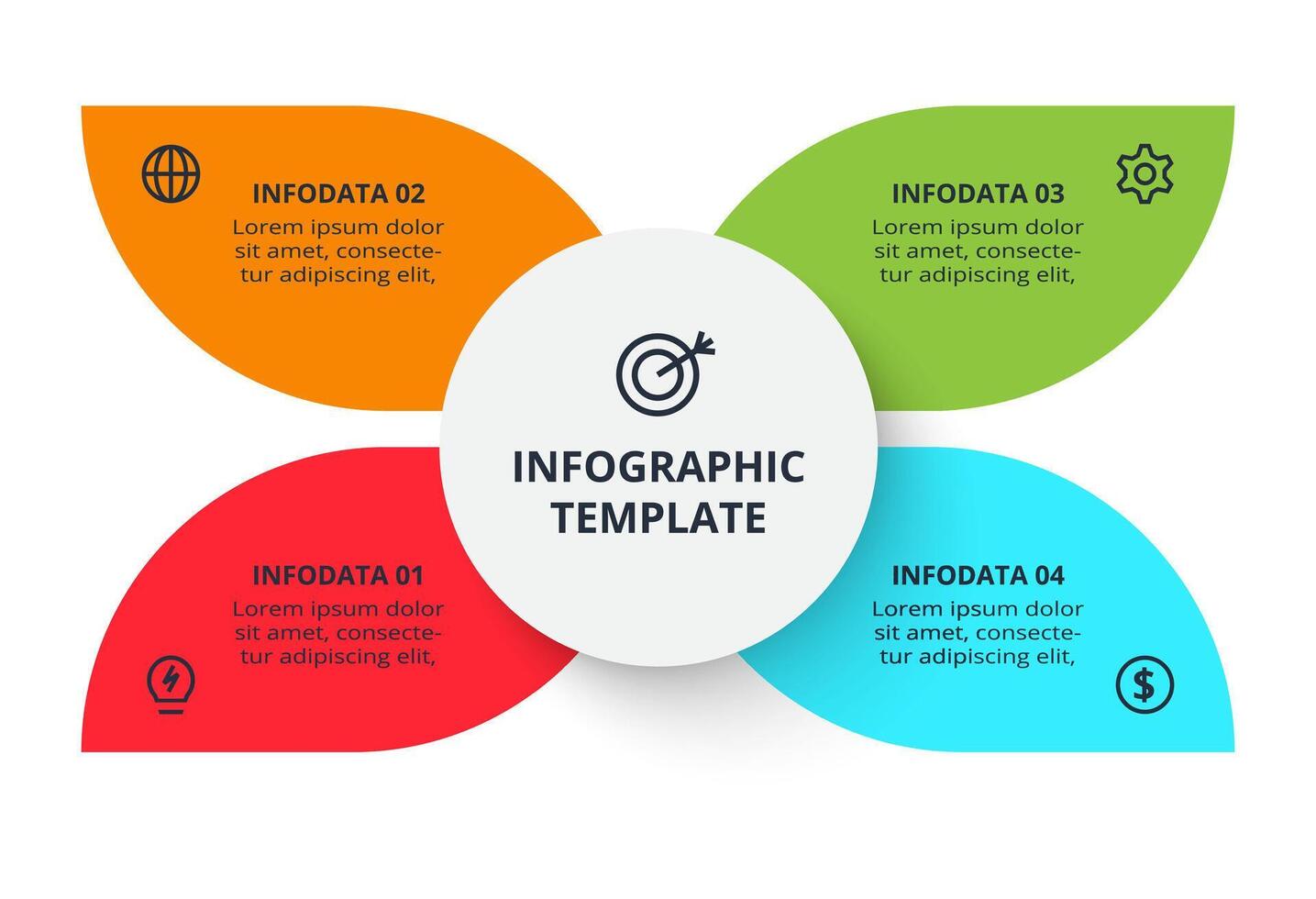 Creative Business data visualization. Process chart. Elements of graph, diagram with 4 steps, options, parts or processes vector