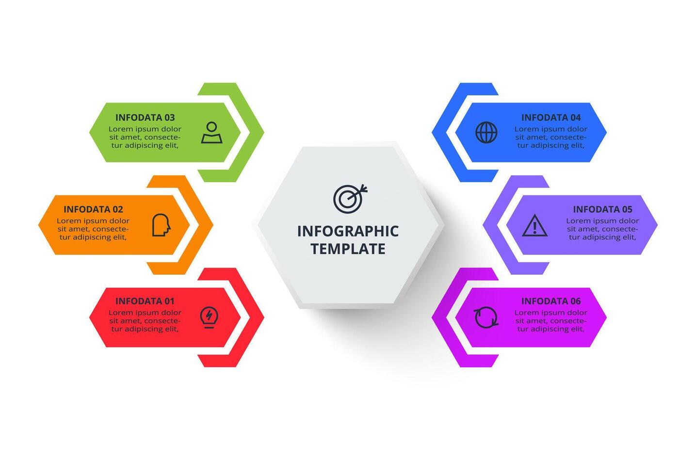 Creative concept for infographic. Diagram with 6 steps, options, parts or processes. vector