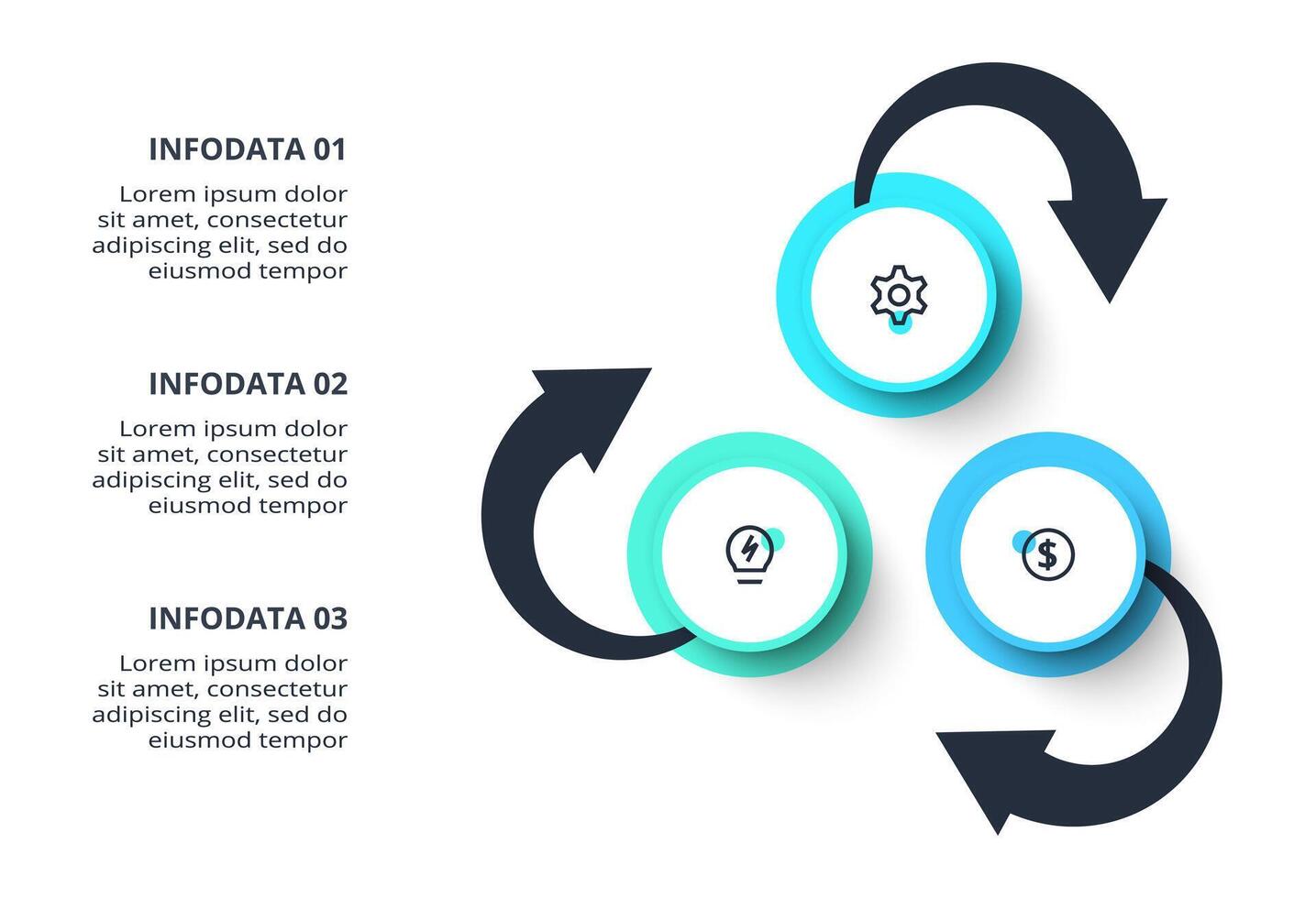 Creative concept for infographic. Diagram with 3 steps, options, parts or processes. vector