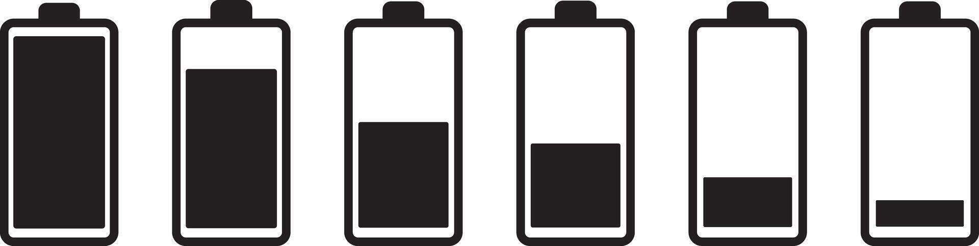 Battery icon. Battery level icon set. Medium Line Icons vector