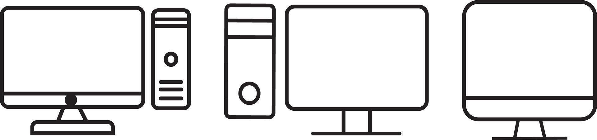 computer, devices icon set icon set. Computer, laptop, smartphone. vector