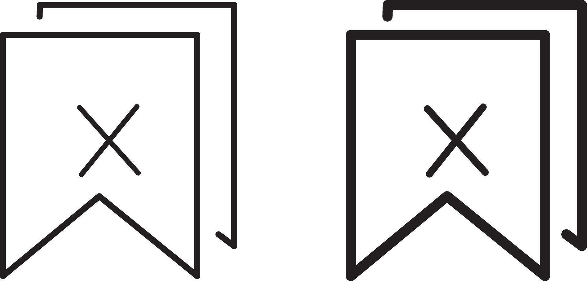 Bookmark Symbol Icon Set simple, Favourite and Bookmark Line Icons. Editable Stroke. Pixel Perfect. For Mobile and Web vector
