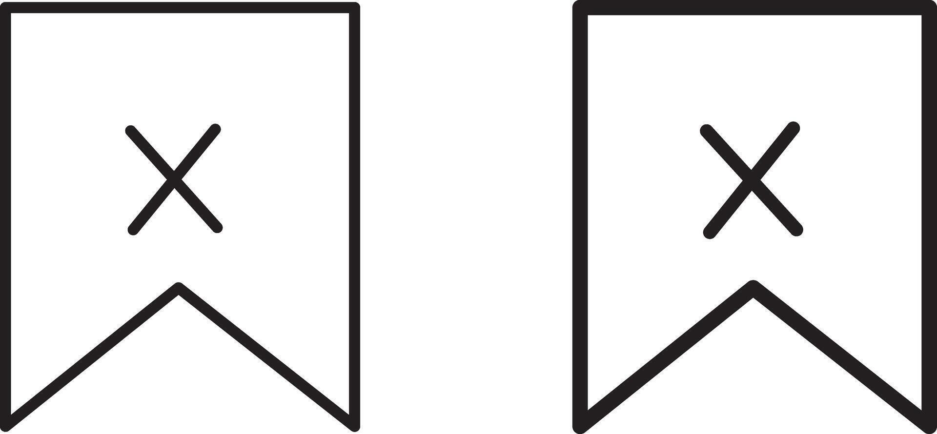 Bookmark add icon set, Page mark with star concept vector